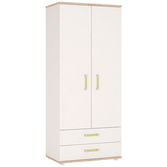 4KIDS 2 door 2 drawer wardrobe with multi-colour handles ModelBedroom