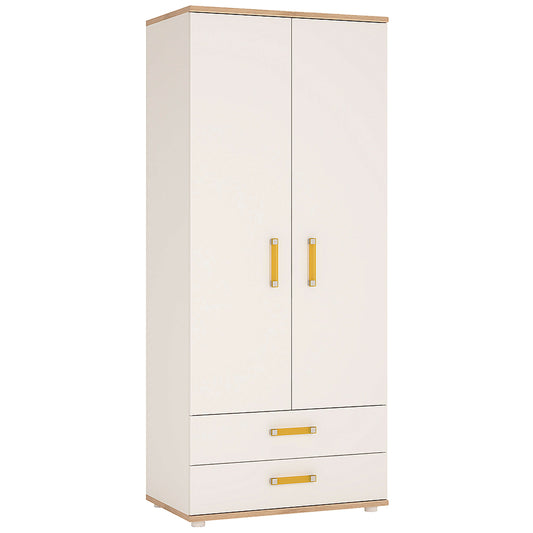 4KIDS 2 door 2 drawer wardrobe with multi-colour handles ModelBedroom