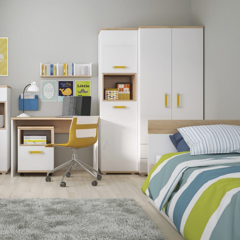 4KIDS 2 door 2 drawer wardrobe with multi-colour handles ModelBedroom