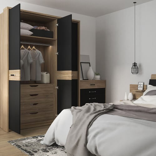 Monaco 3 door wardrobe with mirror door ModelBedroom