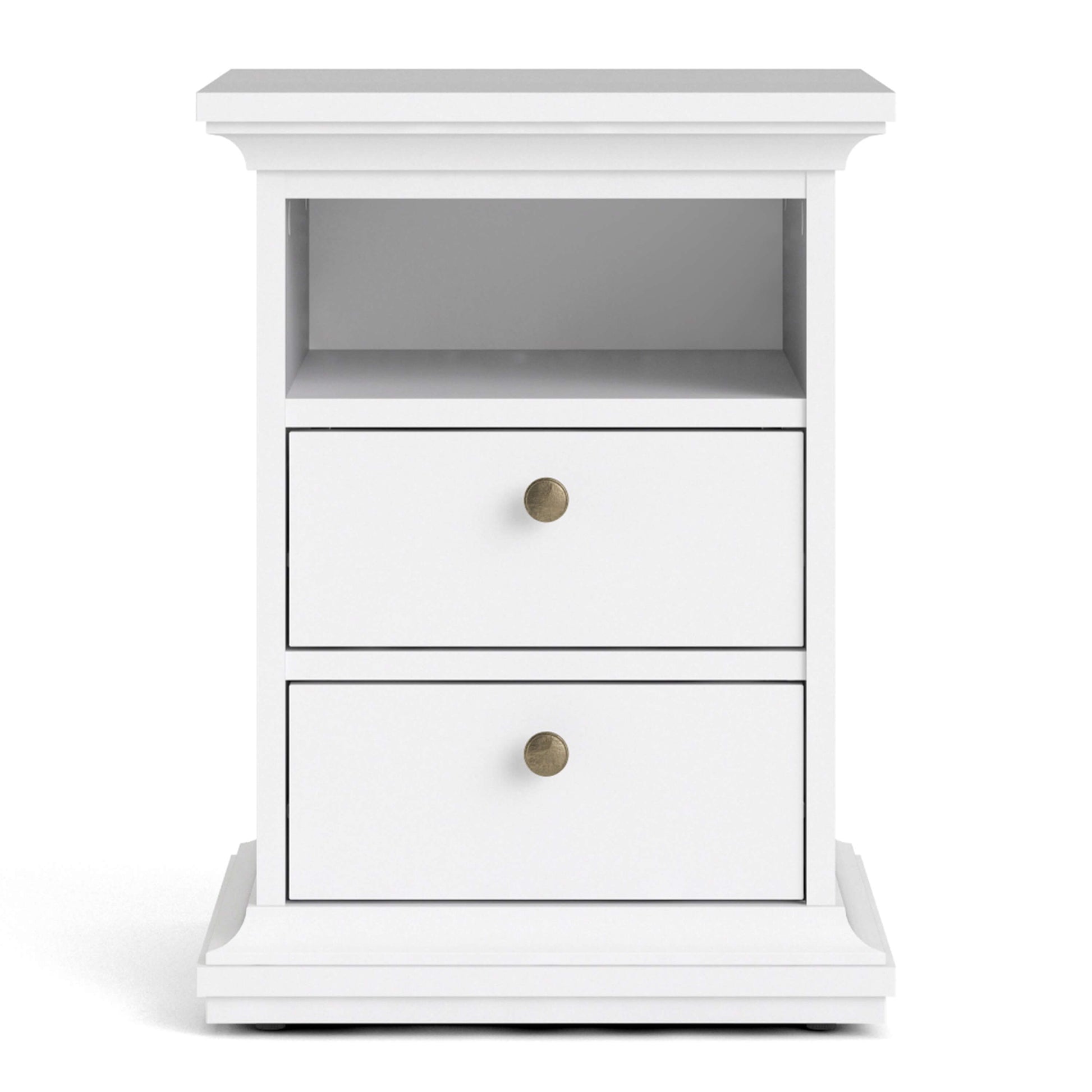 Paris Bedside 2 Drawers in White ModelBedroom