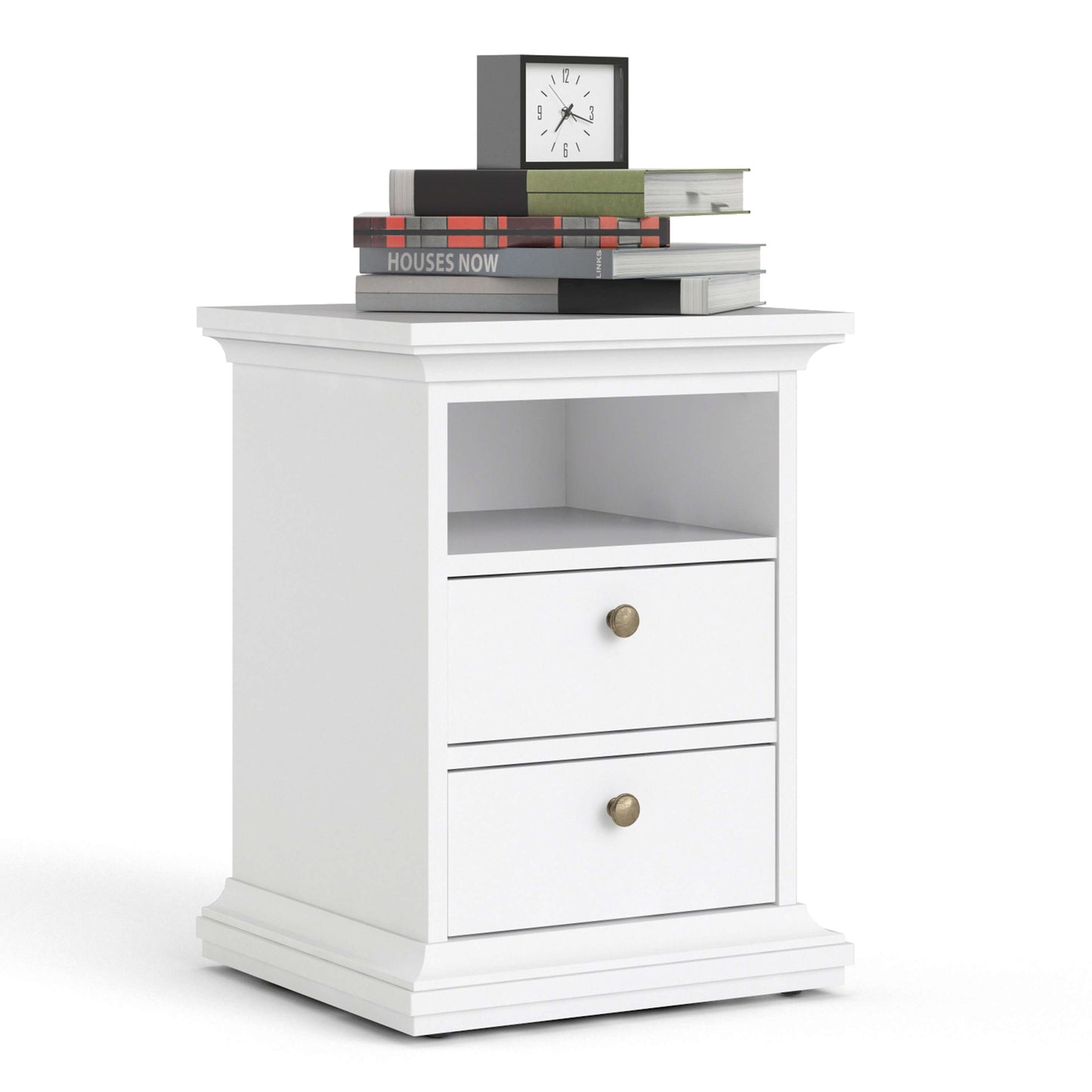 Paris Bedside 2 Drawers in White ModelBedroom