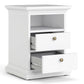 Paris Bedside 2 Drawers in White ModelBedroom