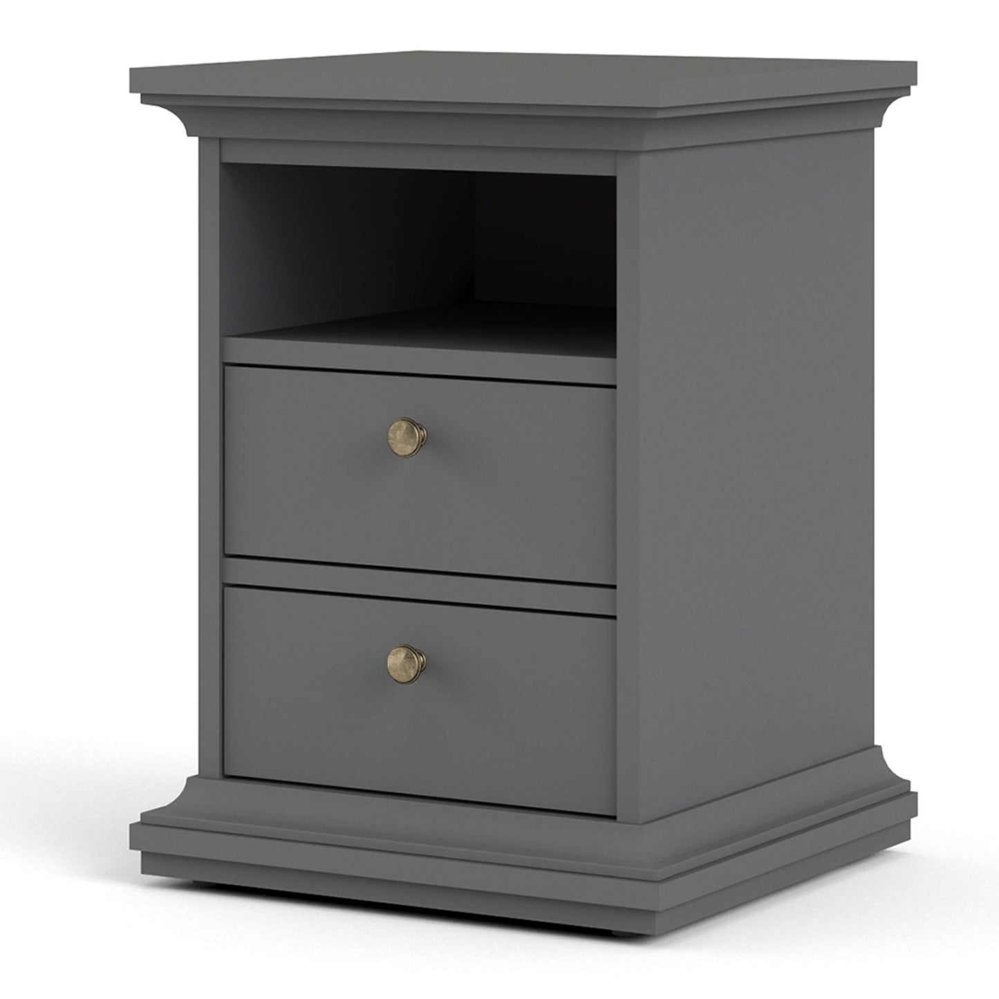 Paris Bedside 2 Drawers in Matt Grey ModelBedroom