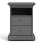 Paris Bedside 2 Drawers in Matt Grey ModelBedroom