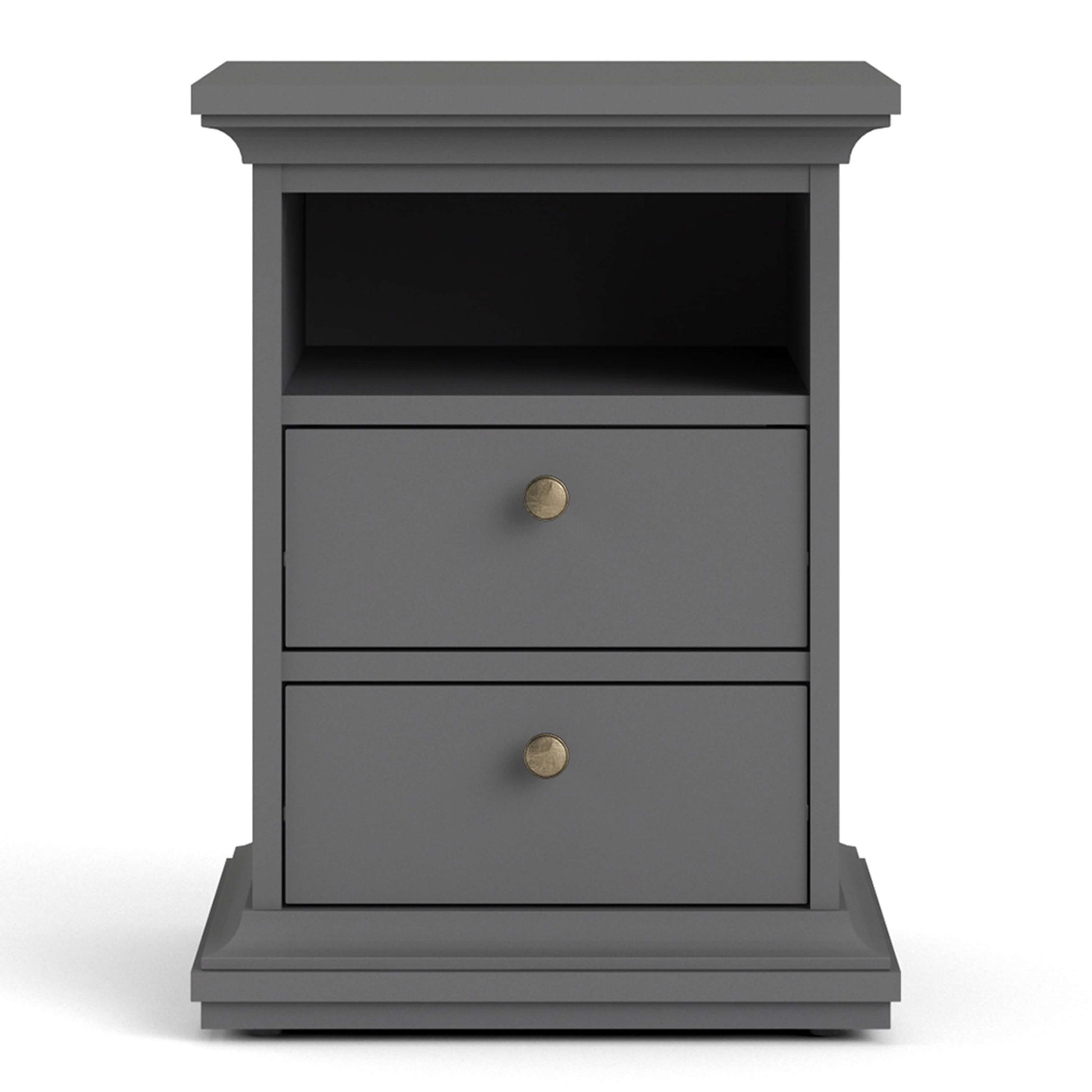 Paris Bedside 2 Drawers in Matt Grey ModelBedroom