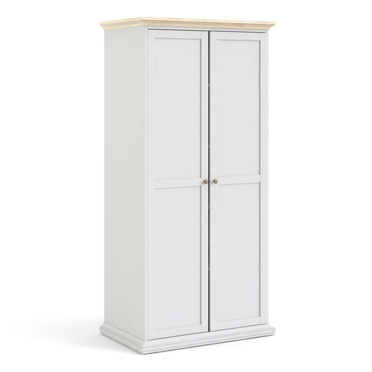 Paris Wardrobe with 2 Doors in White and Oak ModelBedroom