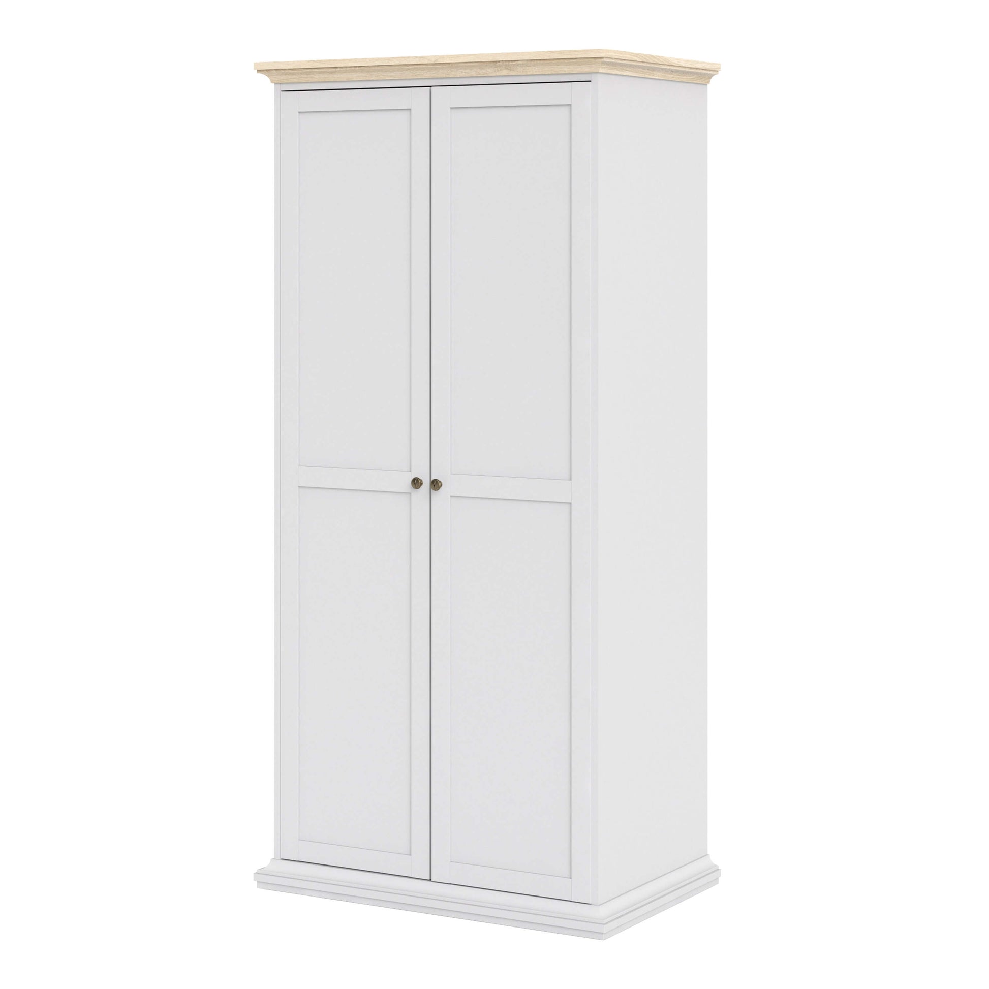 Paris Wardrobe with 2 Doors in White and Oak ModelBedroom