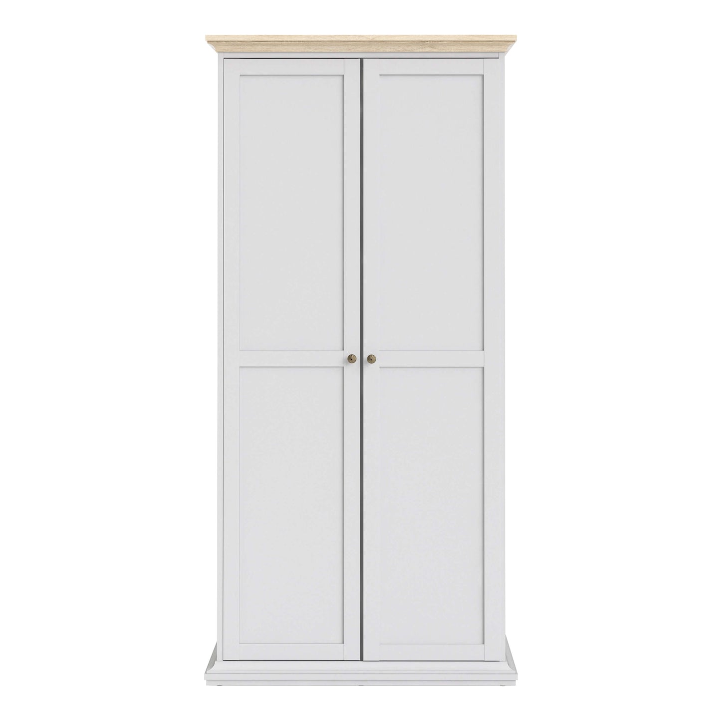 Paris Wardrobe with 2 Doors in White and Oak ModelBedroom