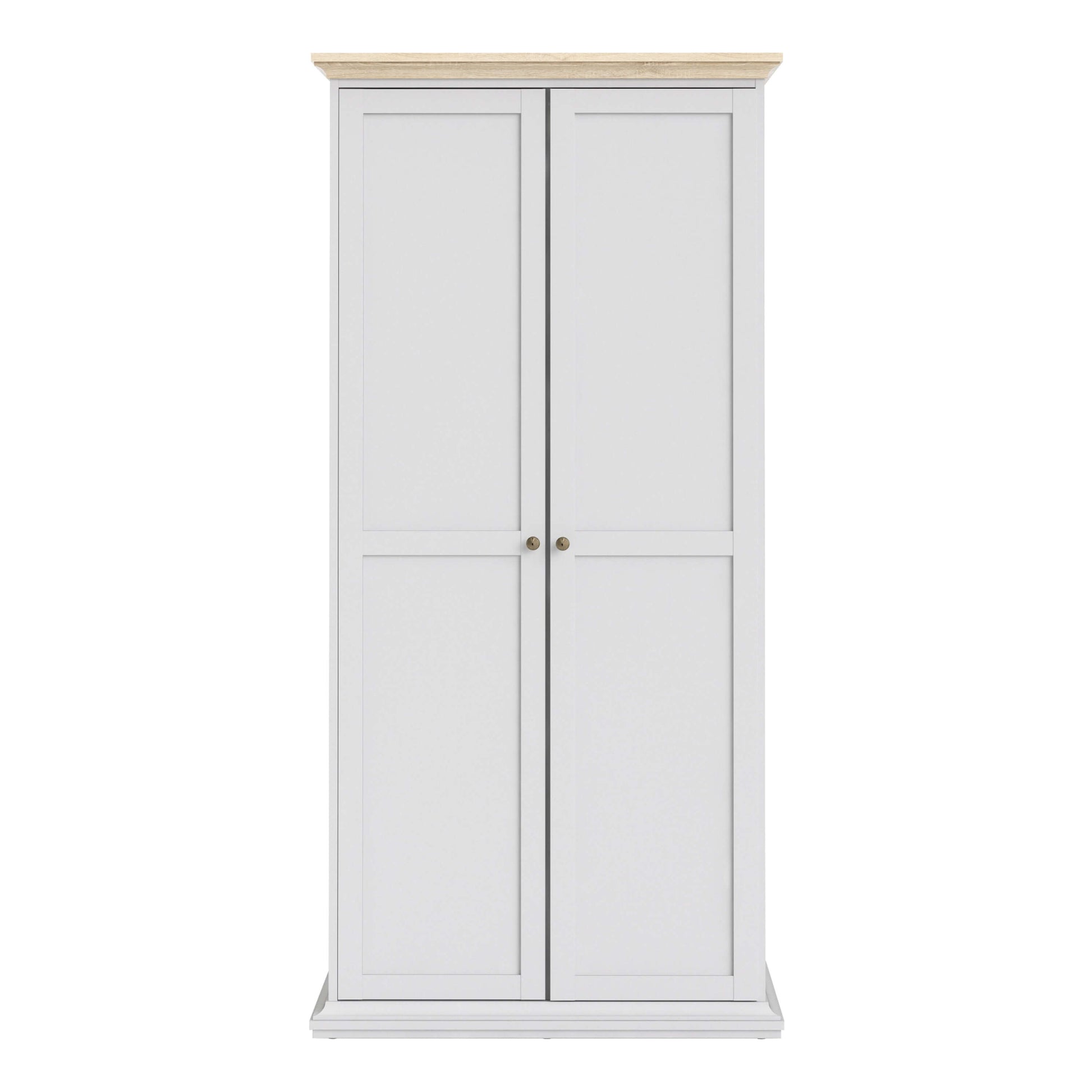 Paris Wardrobe with 2 Doors in White and Oak ModelBedroom