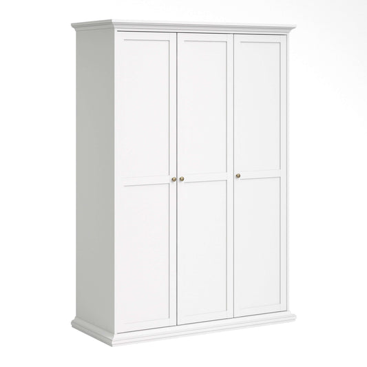 Paris Wardrobe with 3 Doors in White ModelBedroom