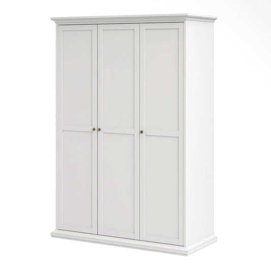 Paris Wardrobe with 3 Doors in White ModelBedroom