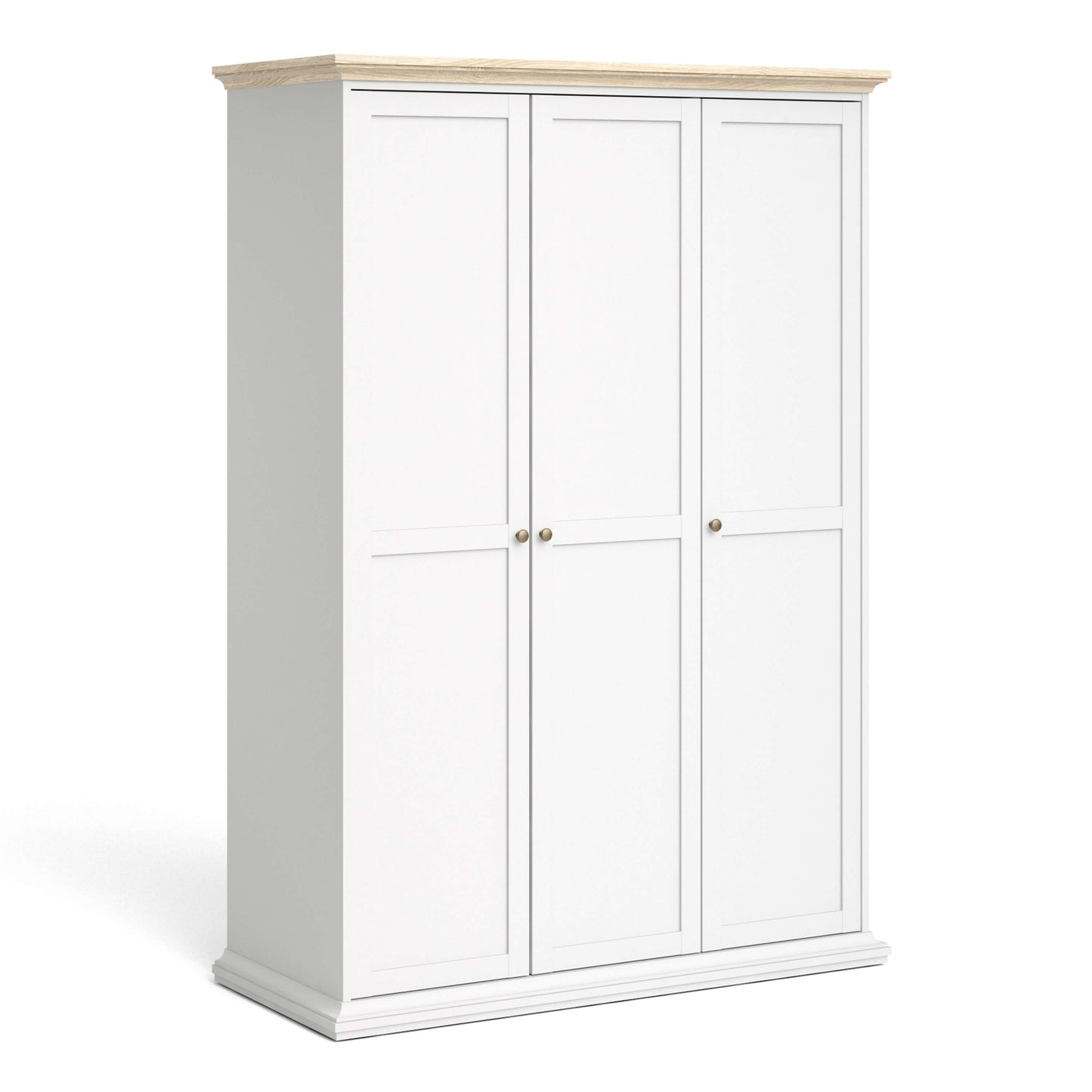 Paris Wardrobe with 3 Doors in White and Oak ModelBedroom