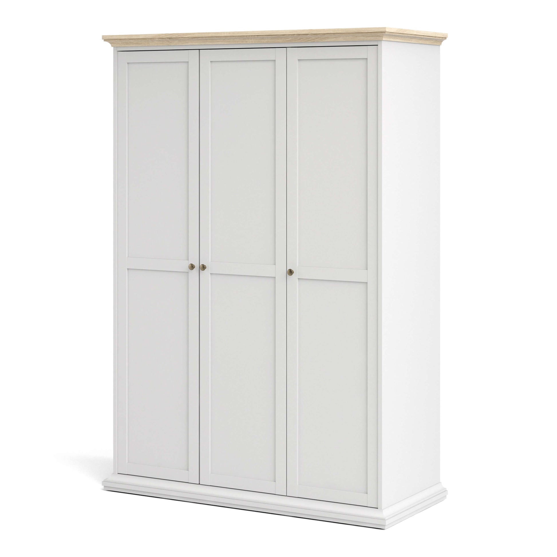 Paris Wardrobe with 3 Doors in White and Oak ModelBedroom