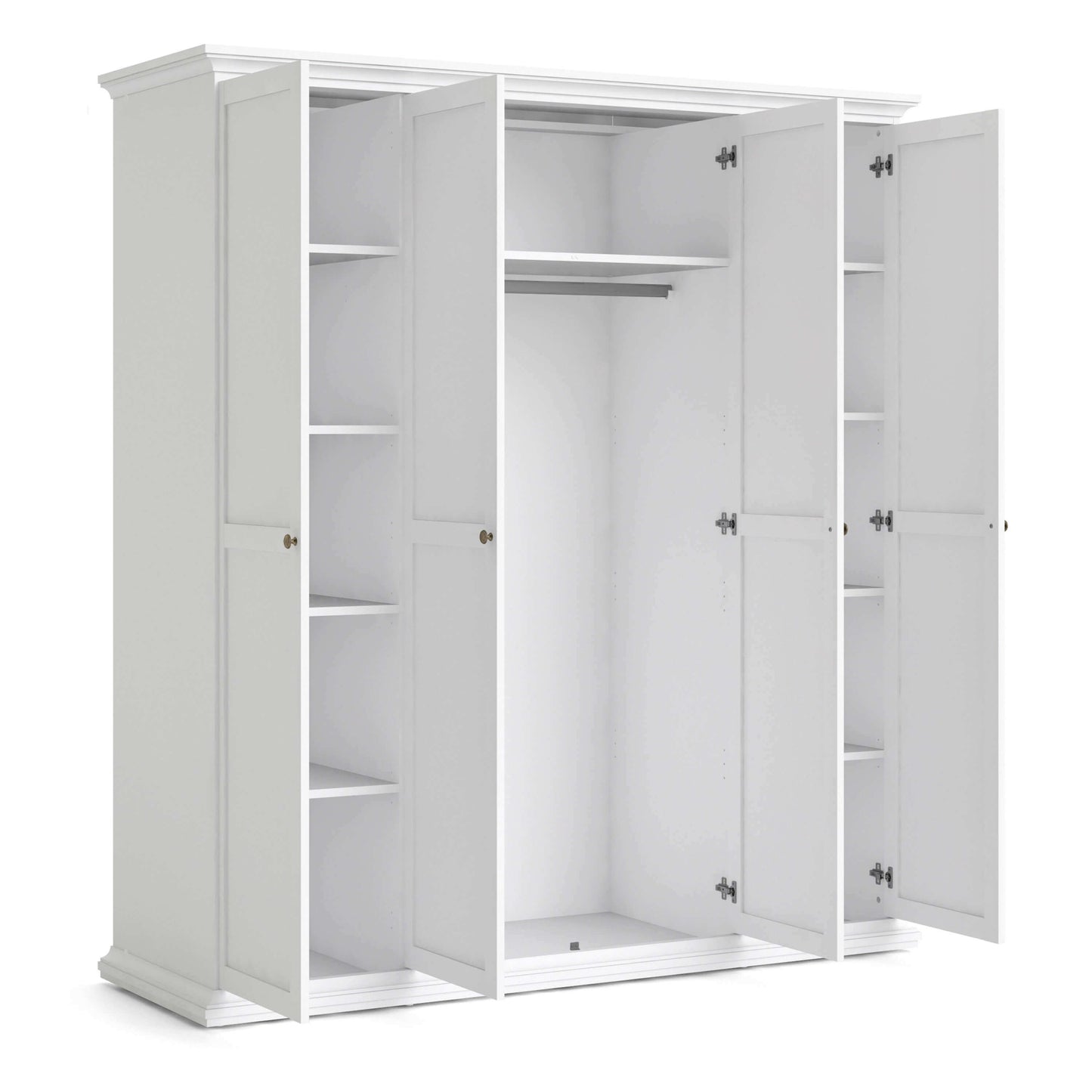 Paris Wardrobe with 4 Doors in White - 4 Door Wardrobe ModelBedroom