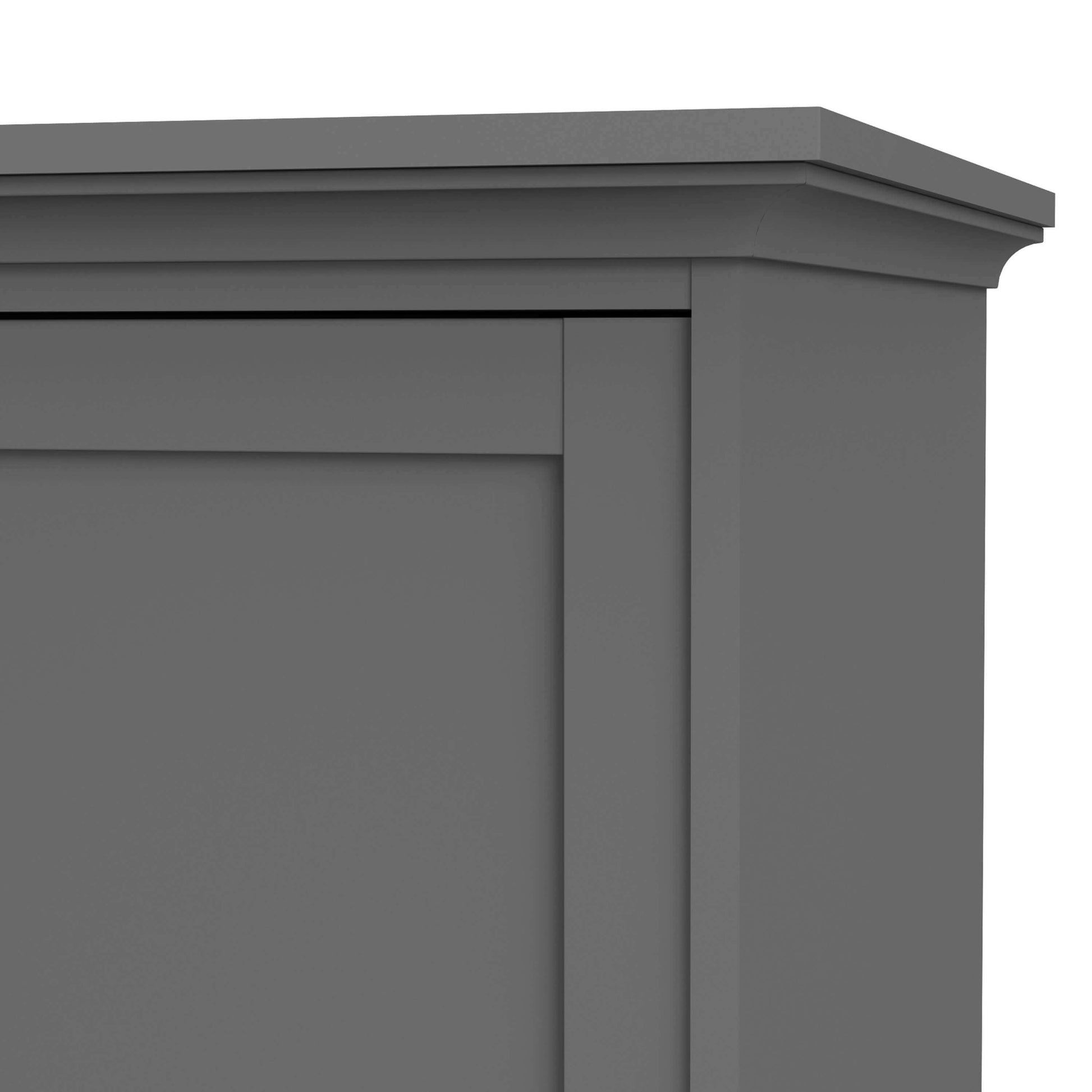 Paris Wardrobe with 4 Doors and 2 Drawers in Matt Grey - 4 door wardrobe with drawers ModelBedroom