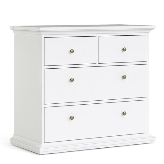 Paris Chest of 4 Drawers in White ModelBedroom