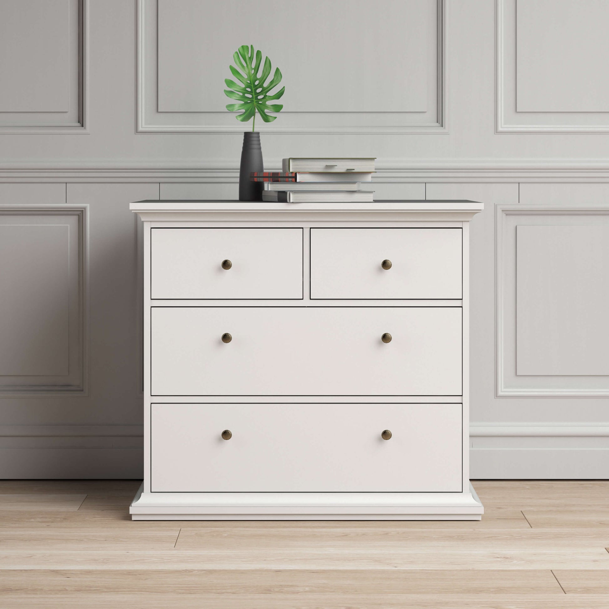 Paris Chest of 4 Drawers in White ModelBedroom