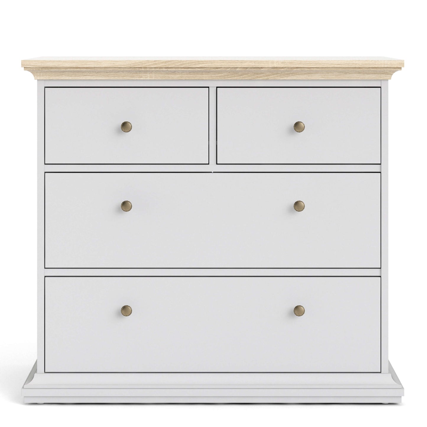 Paris Chest of 4 Drawers in White and Oak ModelBedroom