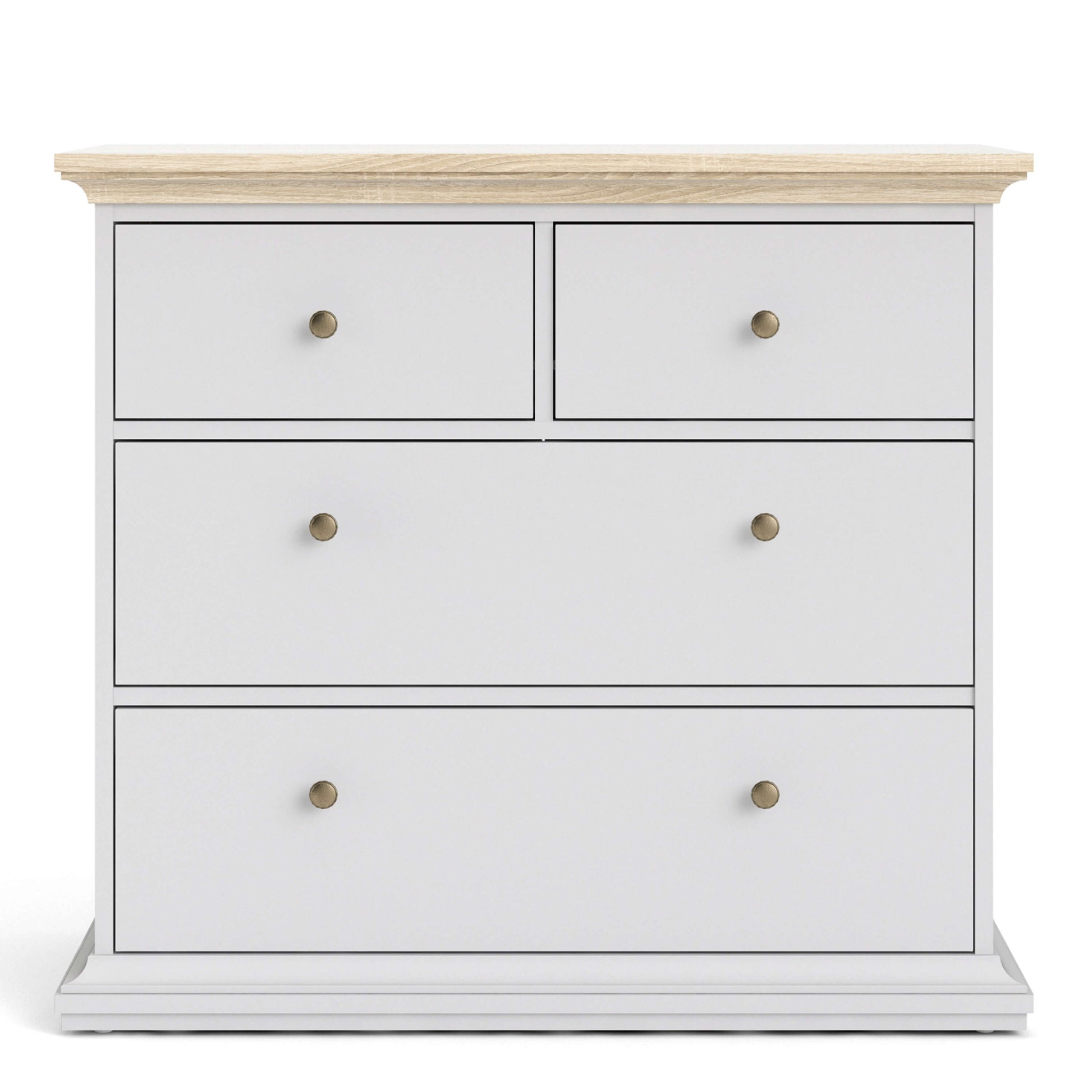 Paris Chest of 4 Drawers in White and Oak ModelBedroom