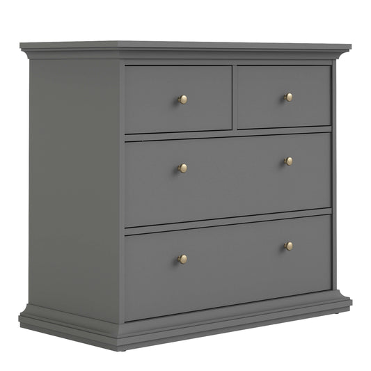 Paris Chest of 4 Drawers in Matt Grey ModelBedroom