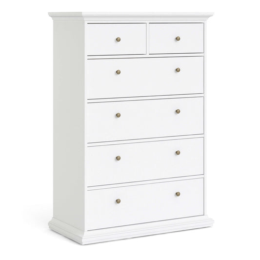 Paris Chest of 6 Drawers in White ModelBedroom