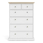 Paris Chest of 6 Drawers in White and Oak ModelBedroom
