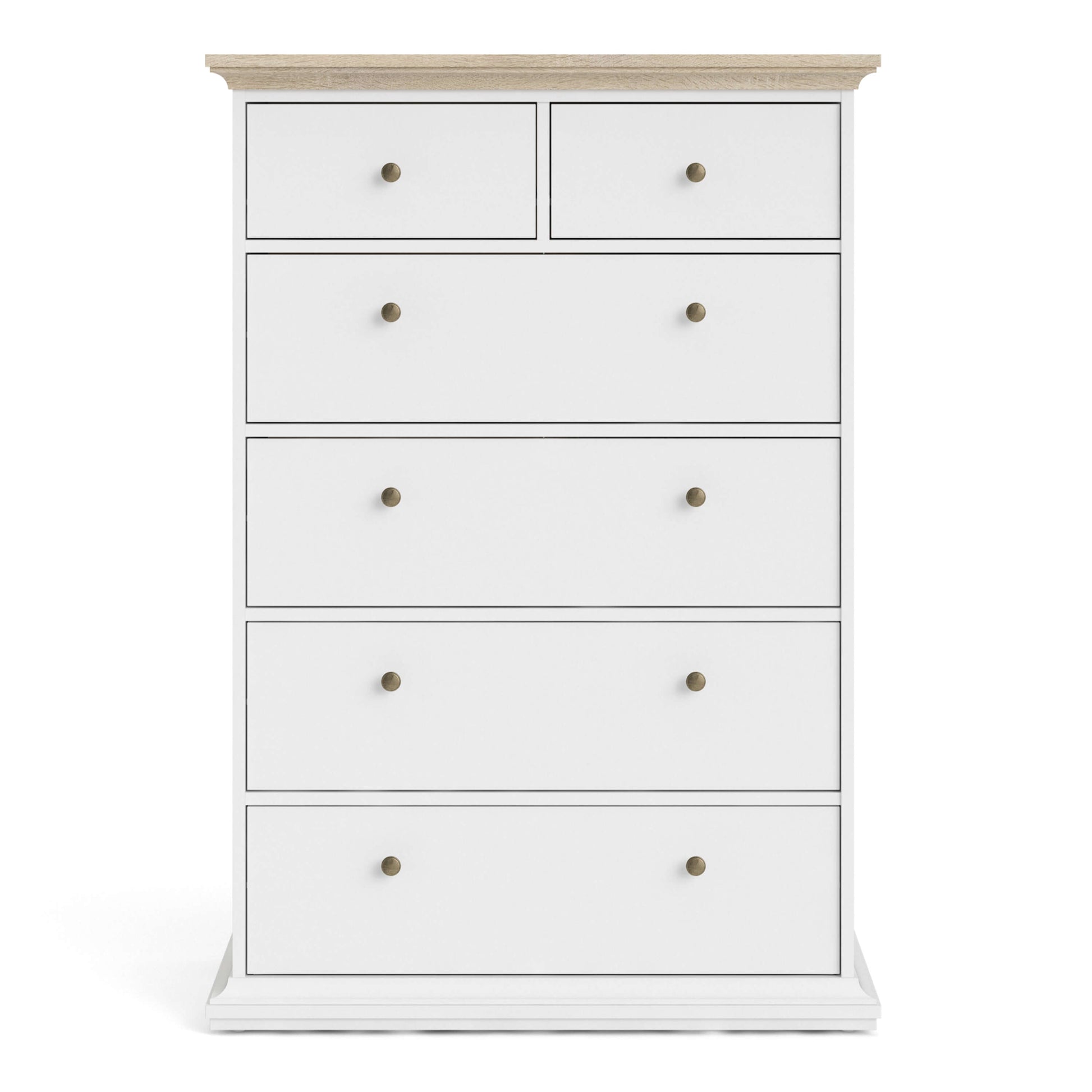 Paris Chest of 6 Drawers in White and Oak ModelBedroom