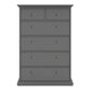 Paris Chest of 6 Drawers in Matt Grey ModelBedroom