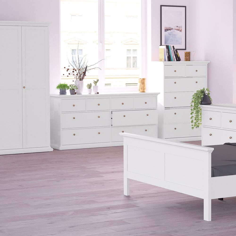 Paris Chest of 8 Drawers in White ModelBedroom