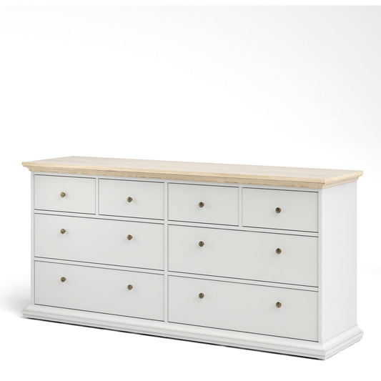 Paris Chest of 8 Drawers in White and Oak ModelBedroom