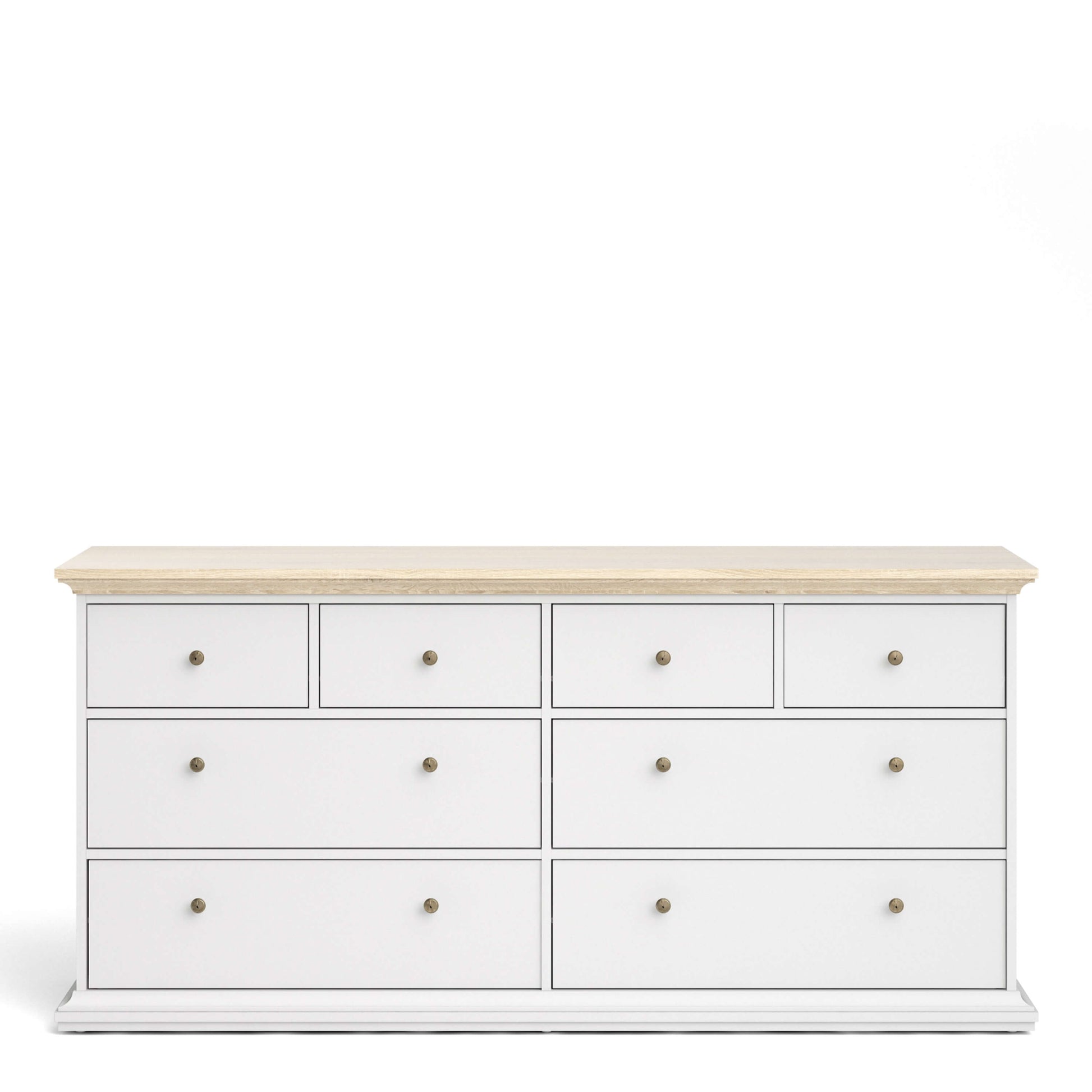 Paris Chest of 8 Drawers in White and Oak ModelBedroom