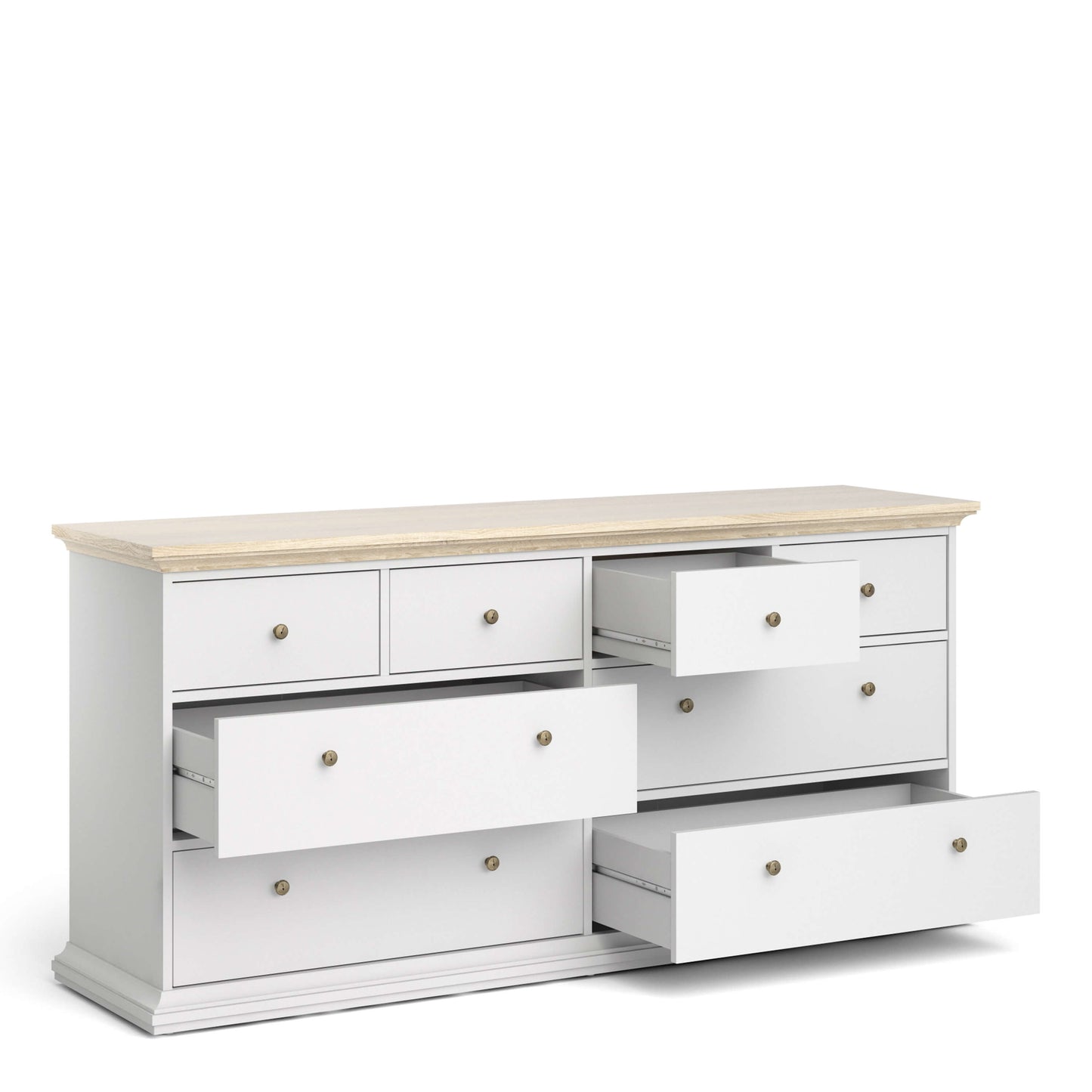 Paris Chest of 8 Drawers in White and Oak ModelBedroom