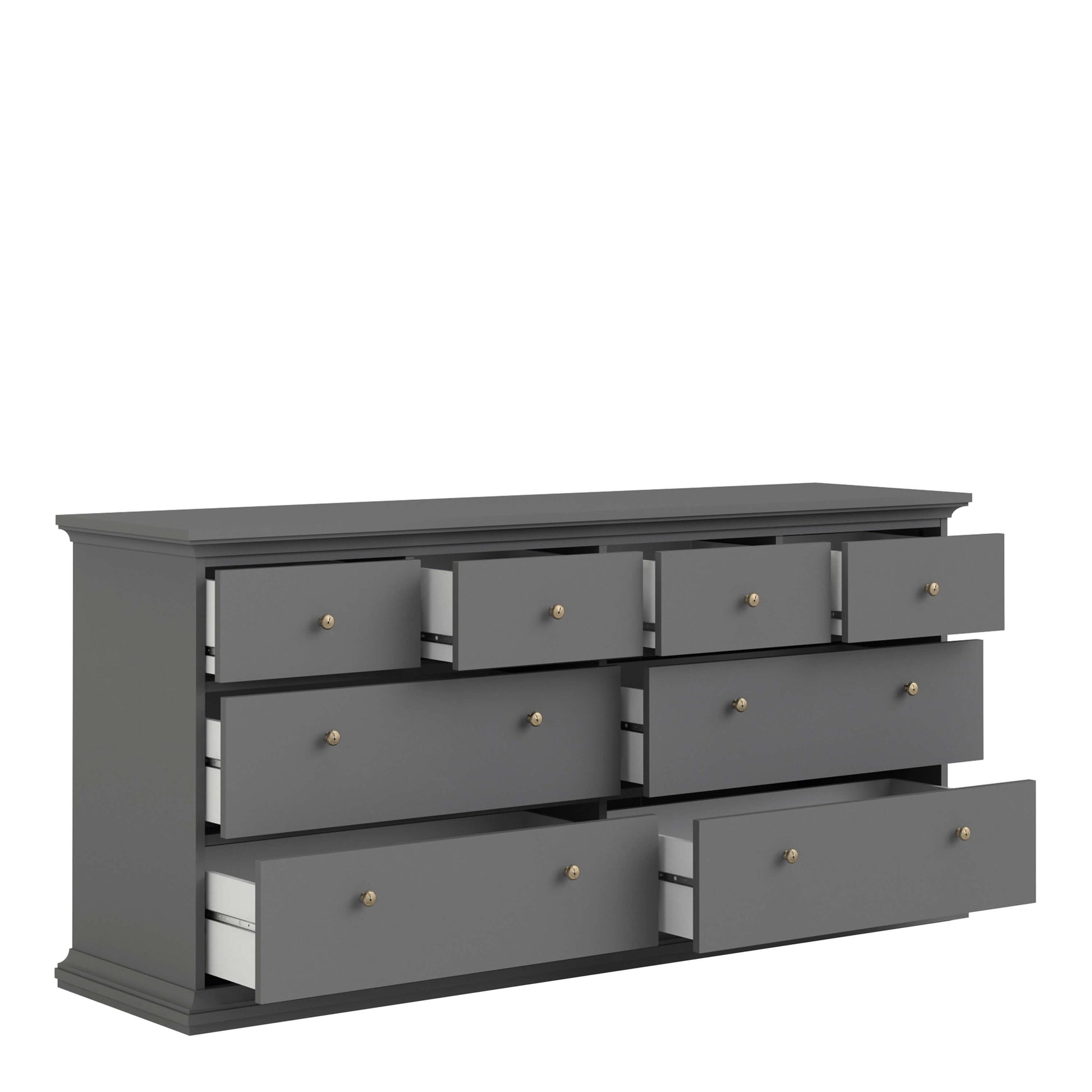 Paris Chest of 8 Drawers in Matt Grey ModelBedroom