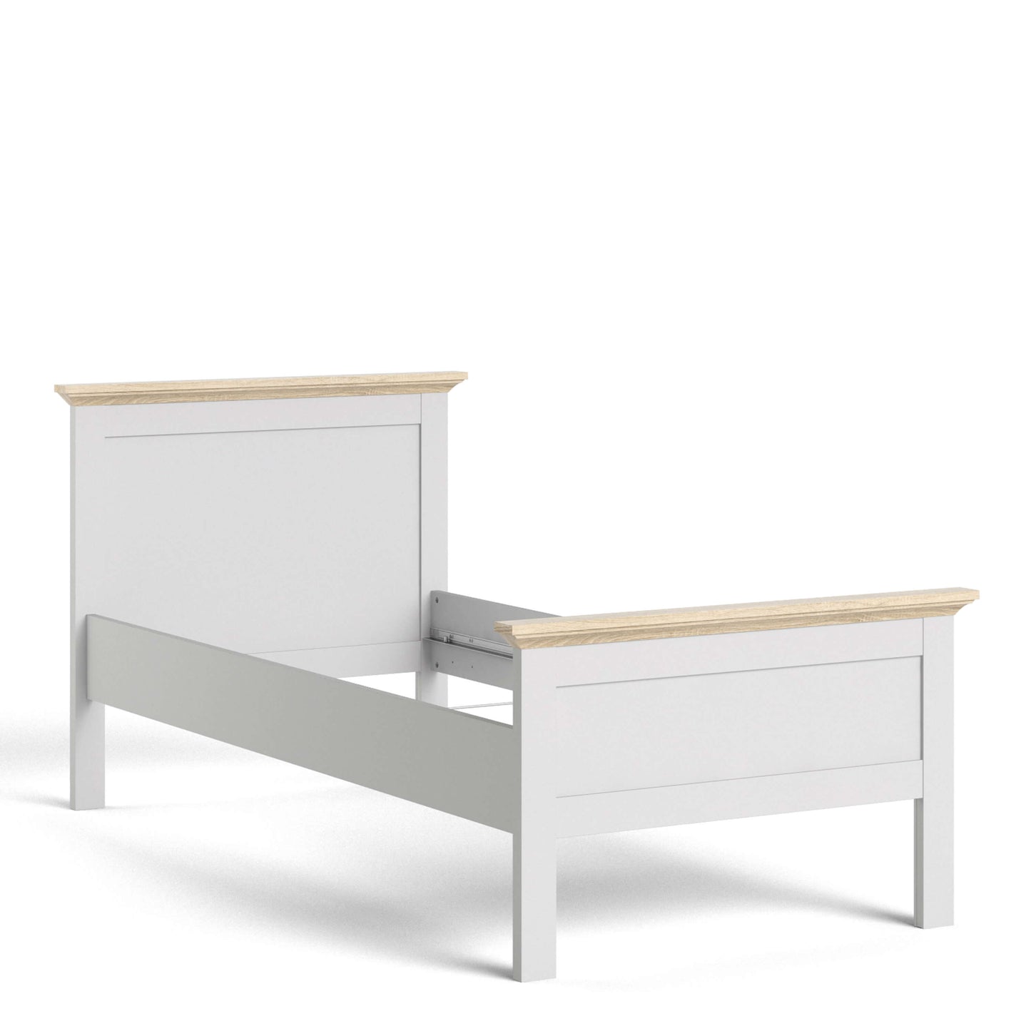 Paris Single Bed (90 x 200) in White and Oak ModelBedroom