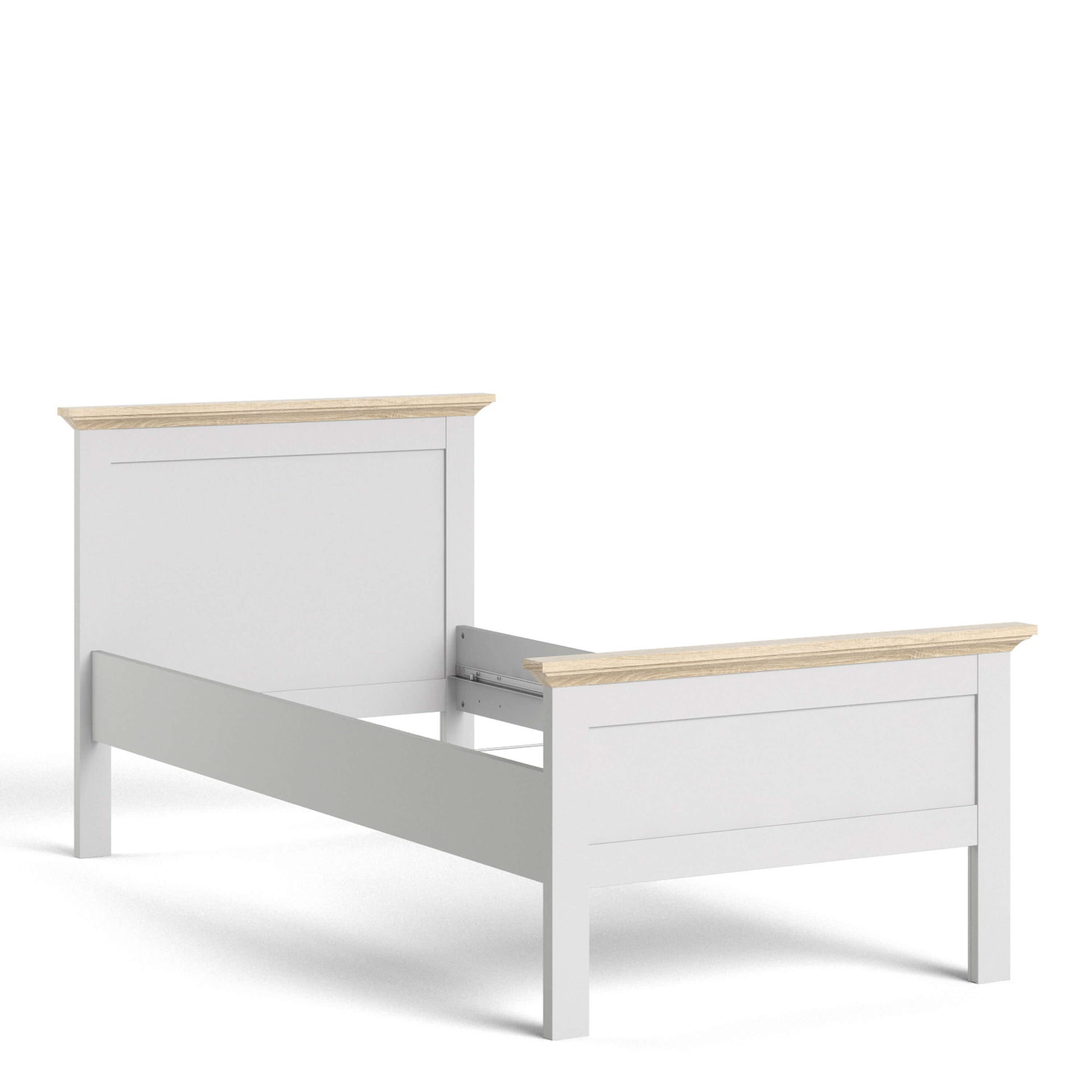 Paris Single Bed (90 x 200) in White and Oak ModelBedroom