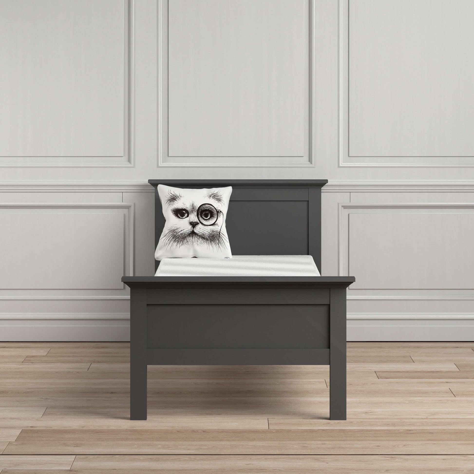 Paris Single Bed (90 x 200) in Matt Grey ModelBedroom