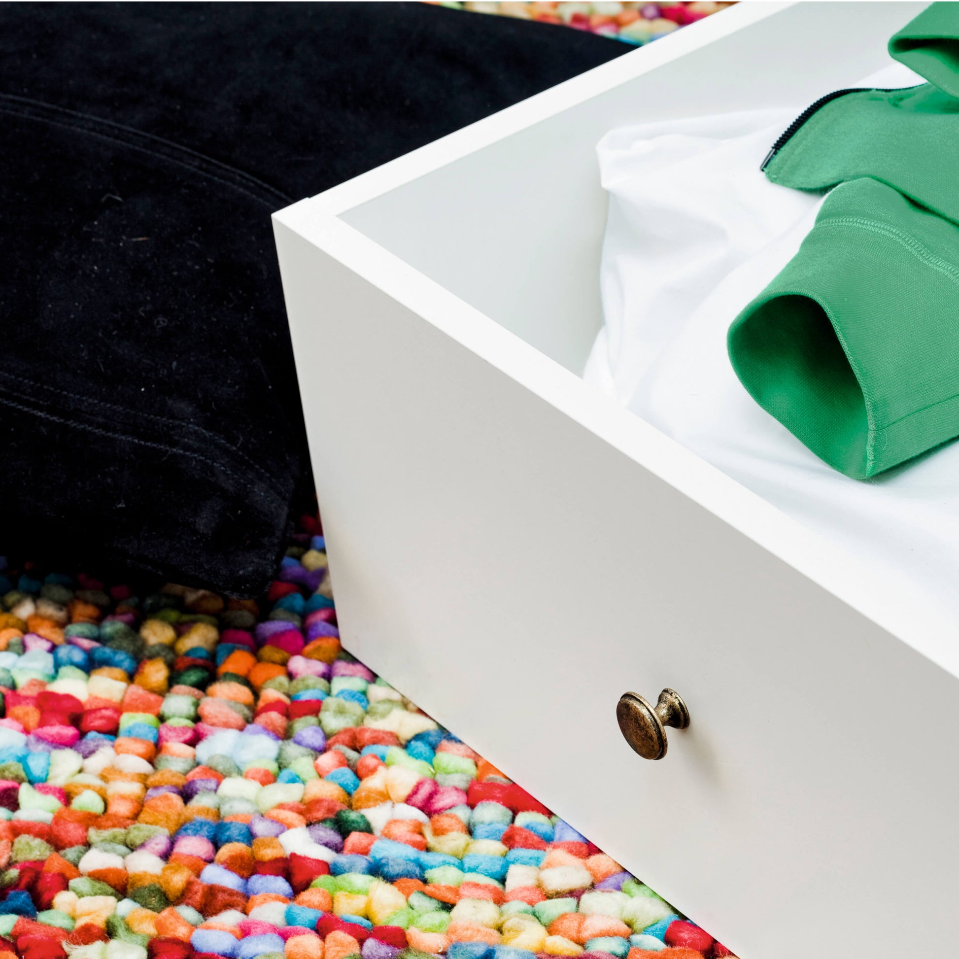 Paris Underbed Storage Drawer for Single Bed in White ModelBedroom