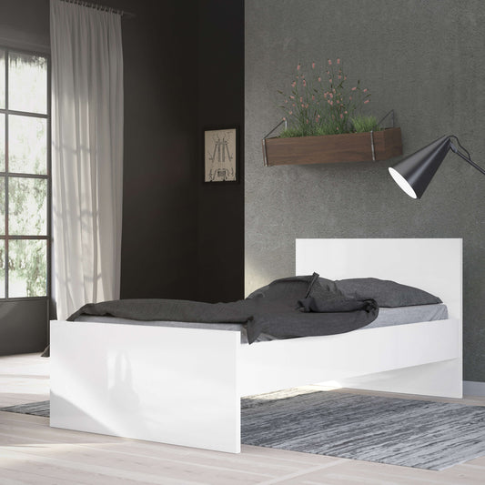 Naia Single Bed 3ft (90 x 190) in White High Gloss ModelBedroom