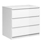 Naia Chest of 3 Drawers in White High Gloss - 3 Drawer Chest White ModelBedroom