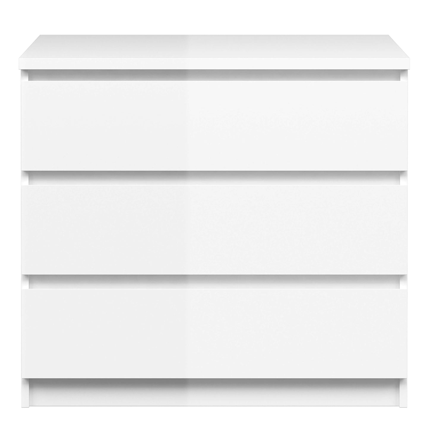 Naia Chest of 3 Drawers in White High Gloss - 3 Drawer Chest White ModelBedroom