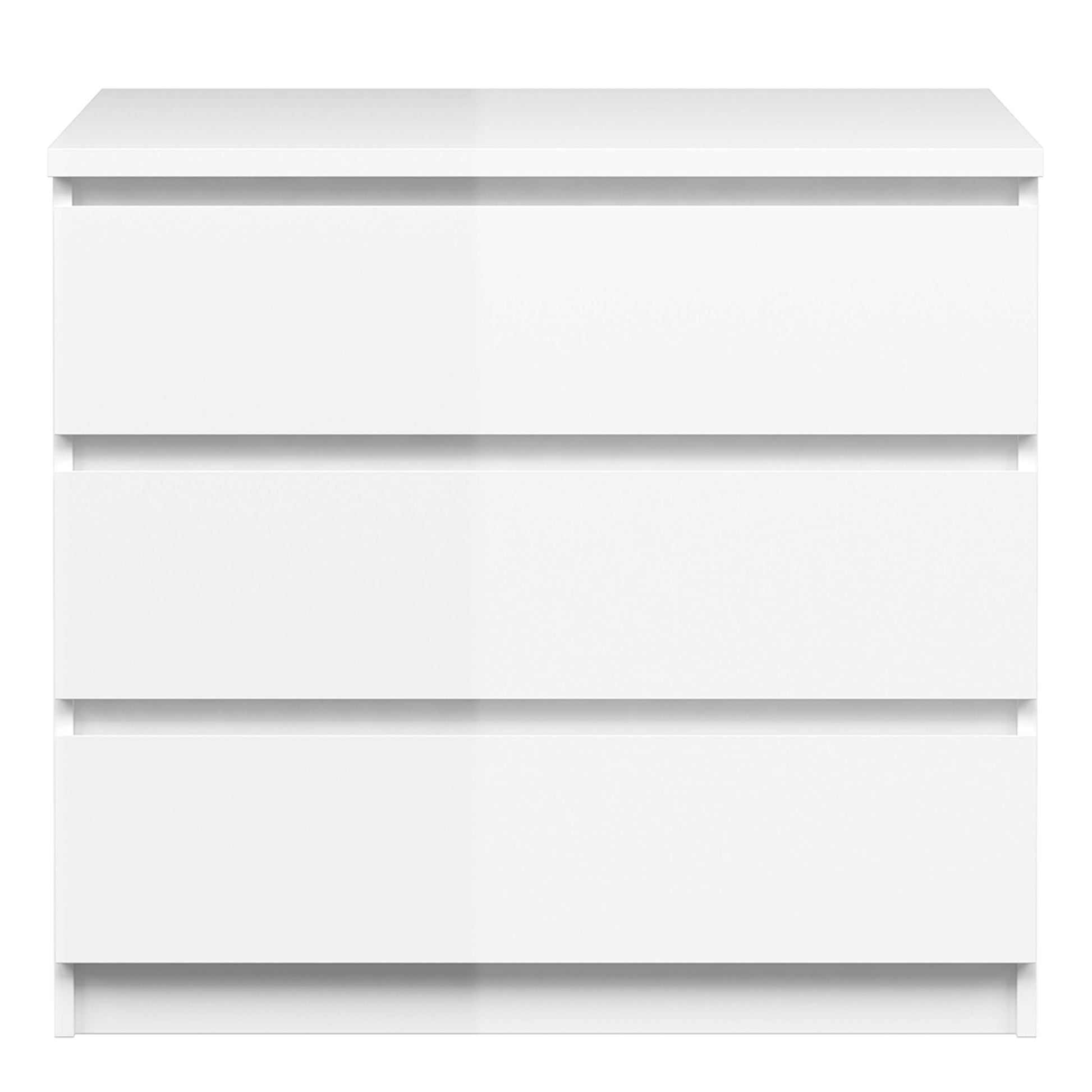 Naia Chest of 3 Drawers in White High Gloss - 3 Drawer Chest White ModelBedroom