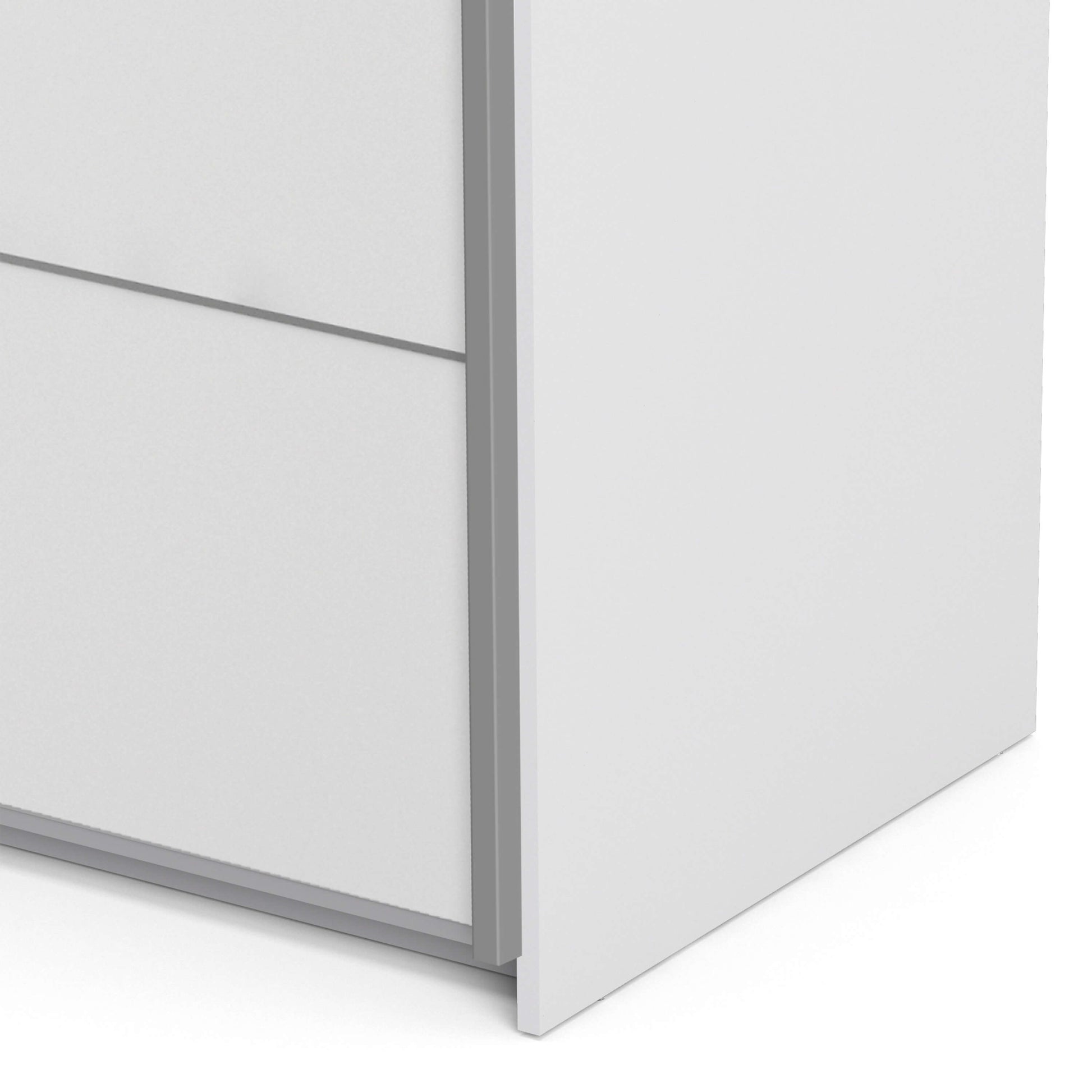 Verona Sliding Wardrobe 120cm in White with White Doors with 2 Shelves ModelBedroom