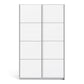 Verona Sliding Wardrobe 120cm in White with White Doors with 5 Shelves ModelBedroom