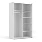 Verona Sliding Wardrobe 120cm in White with Oak Doors with 5 Shelves ModelBedroom