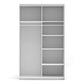 Verona Sliding Wardrobe 120cm in White with Oak Doors with 5 Shelves ModelBedroom