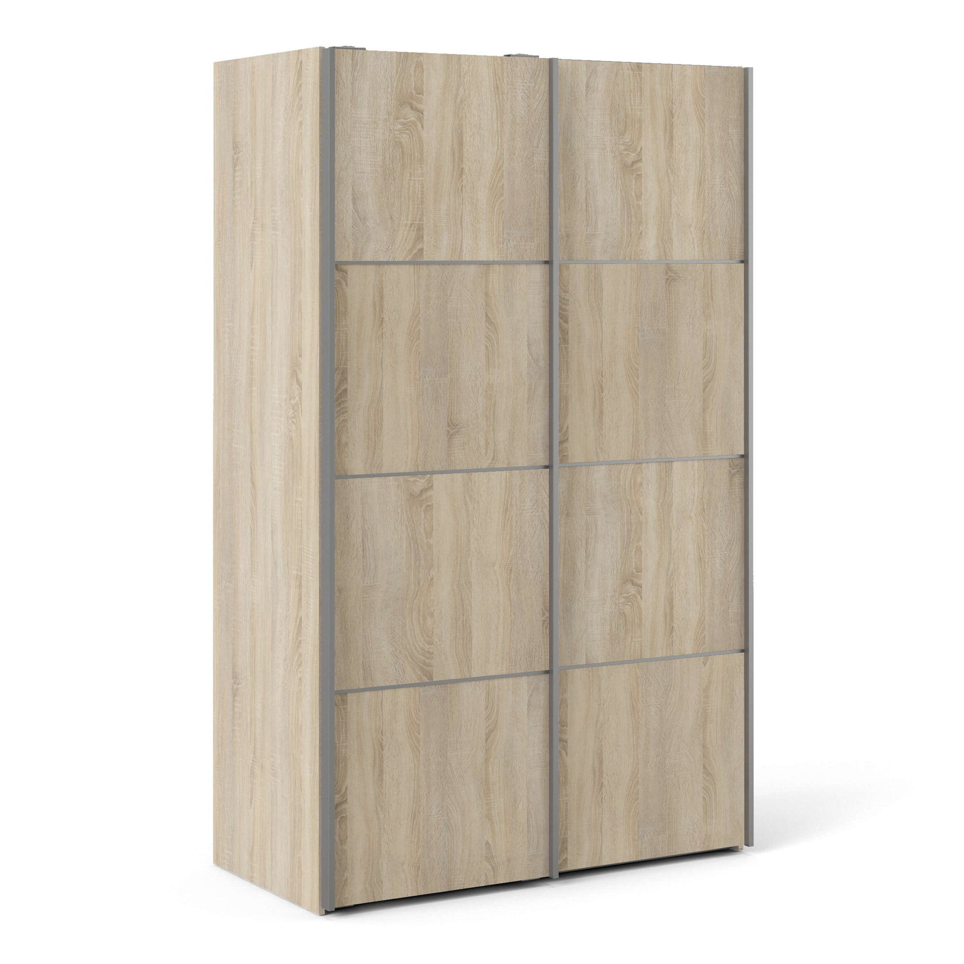 Verona Sliding Wardrobe 120cm in Oak with Oak Doors with 2 Shelves ModelBedroom