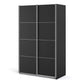 Verona Sliding Wardrobe 120cm in Black Matt with Black Matt Doors with 2 Shelves ModelBedroom