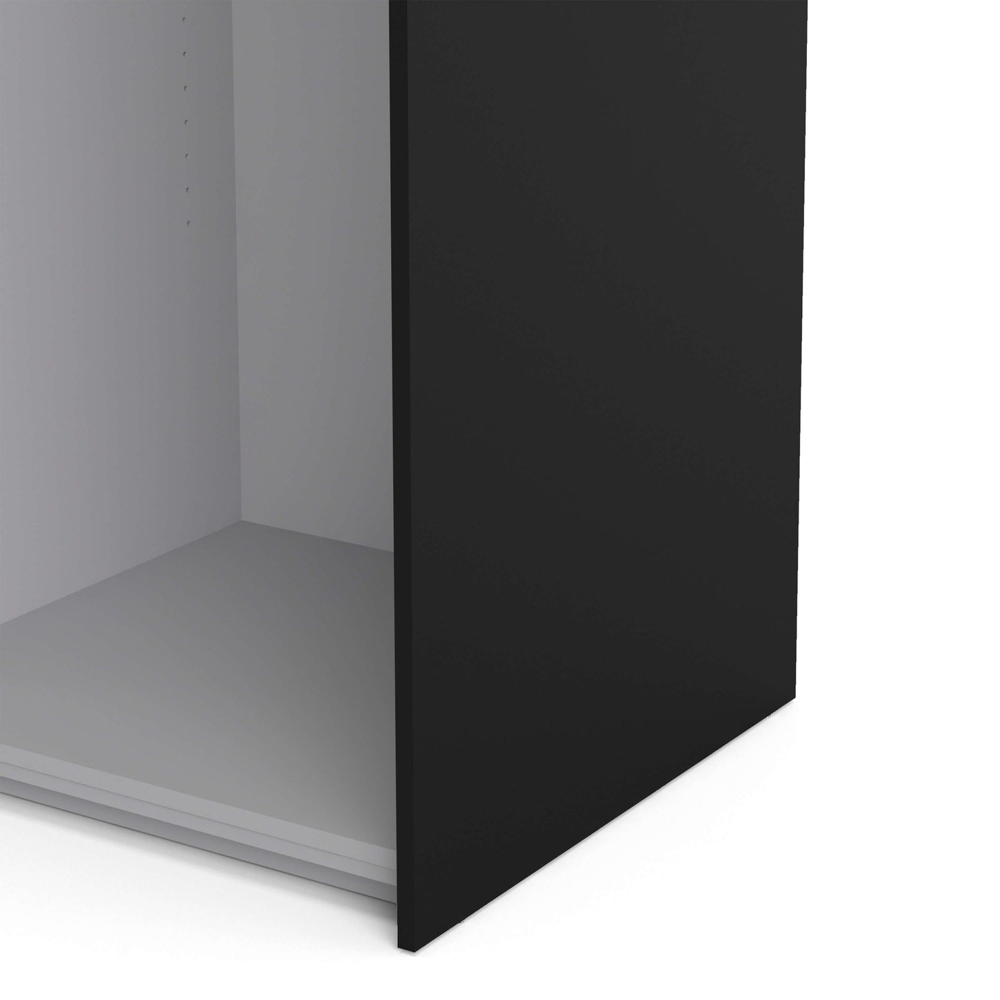 Verona Sliding Wardrobe 120cm in Black Matt with Black Matt Doors with 5 Shelves ModelBedroom