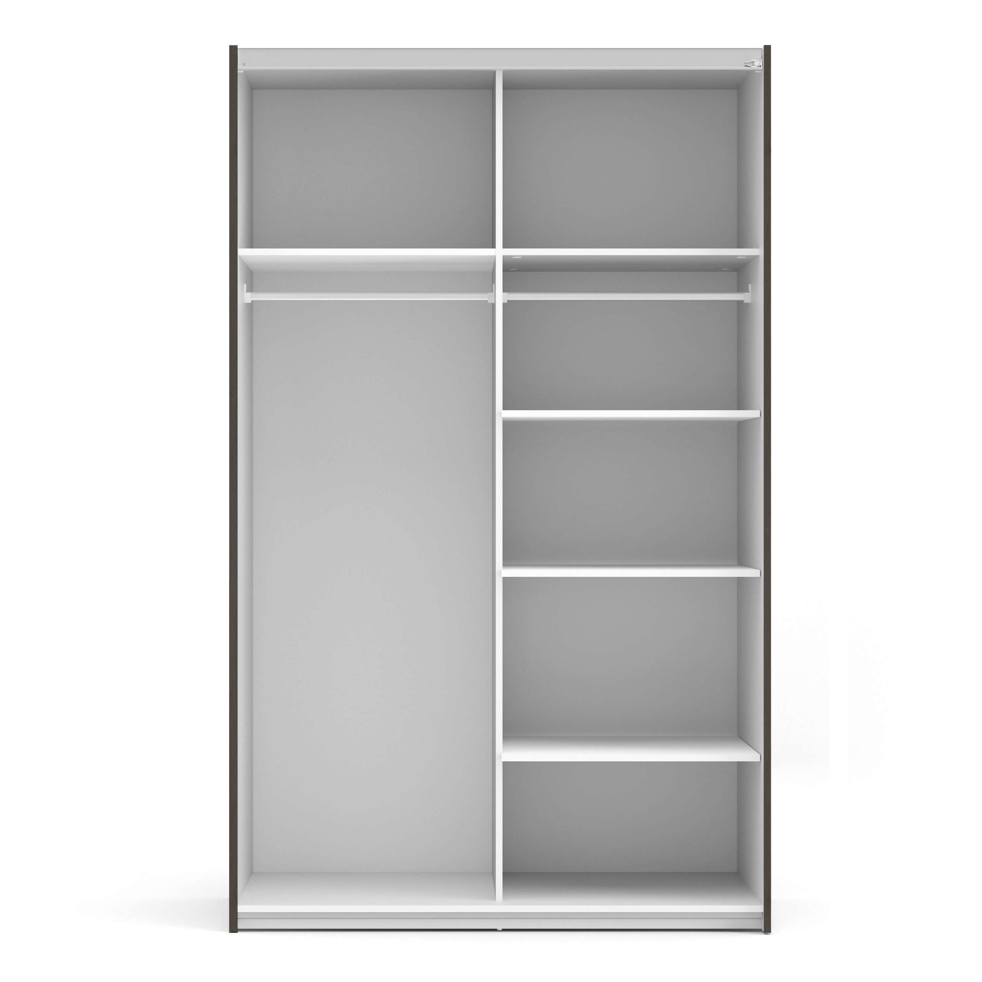 Verona Sliding Wardrobe 120cm in Black Matt with Black Matt Doors with 5 Shelves ModelBedroom